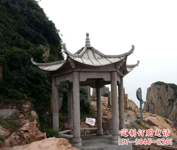 鹤壁风格独特的仿古凉亭石雕