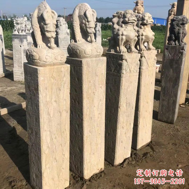 鹤壁仿古麒麟貔貅栓马柱