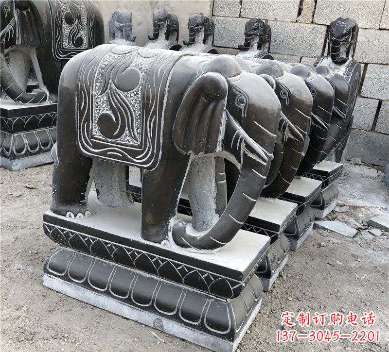 鹤壁仿古青石制造大象雕塑