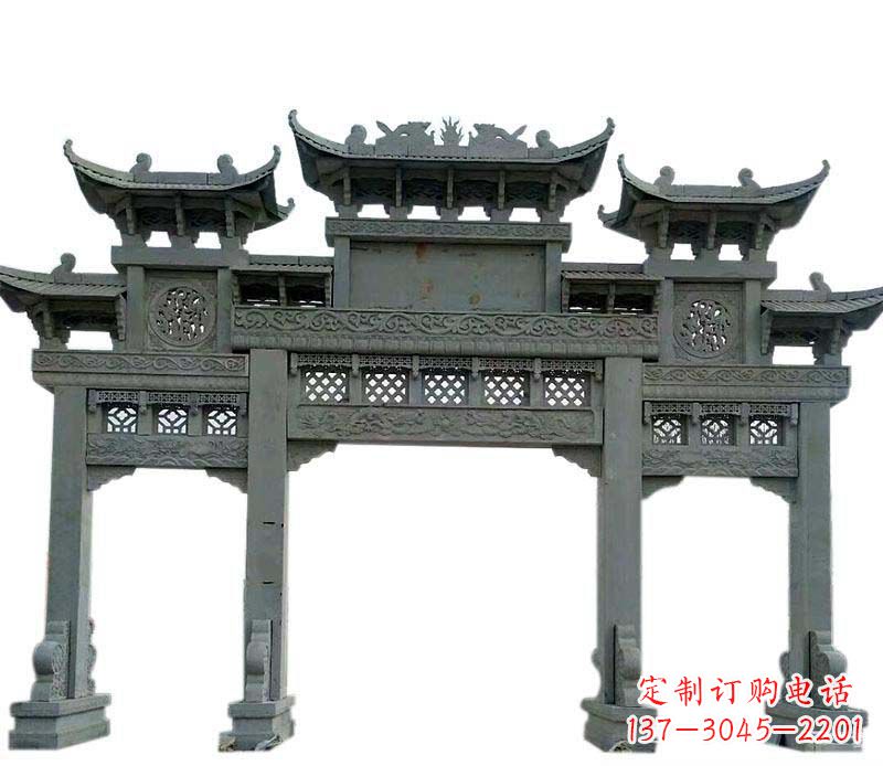 鹤壁精美的仿古大理石牌坊雕塑