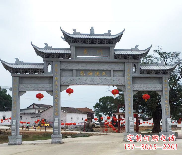 鹤壁精美仿古牌坊石雕