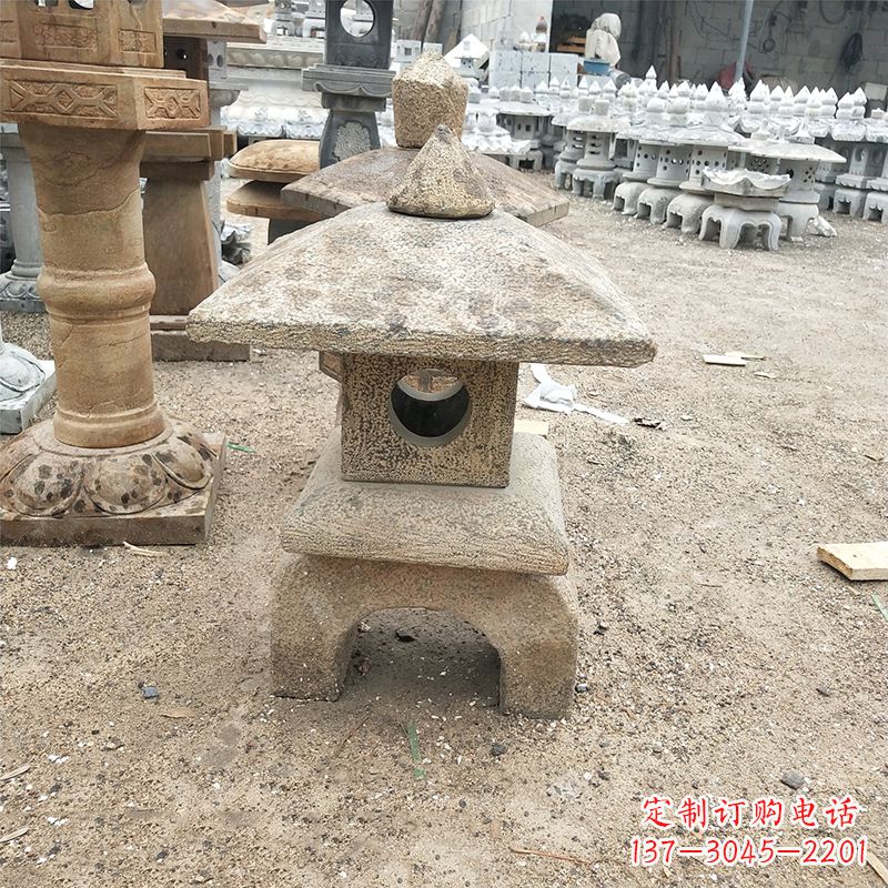 鹤壁精美仿古石雕灯笼雕塑