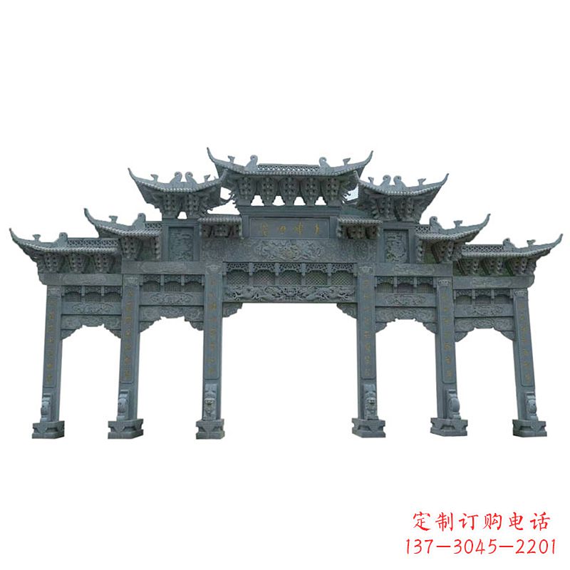 鹤壁中领雕塑牌楼石雕艺术定制的精美雕塑