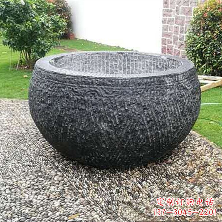 鹤壁仿古石雕水缸，精雕细琢别具一格