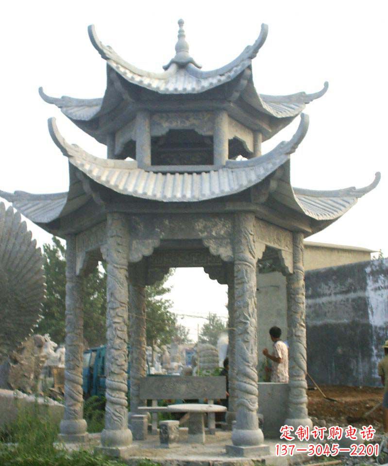 鹤壁传统工艺石雕凉亭,精美细致,给你温馨家园