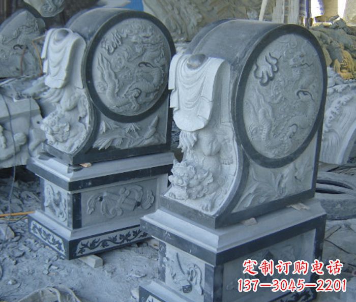 鹤壁仿古石门墩招财抱鼓石雕塑