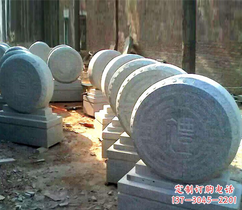 鹤壁仿古石门墩招财抱鼓石雕