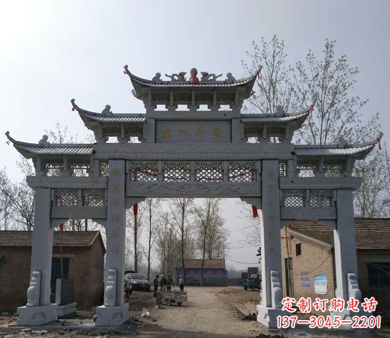 鹤壁仿古石牌坊石雕
