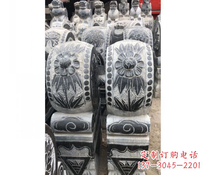 鹤壁仿古石门墩镇宅抱鼓石雕塑