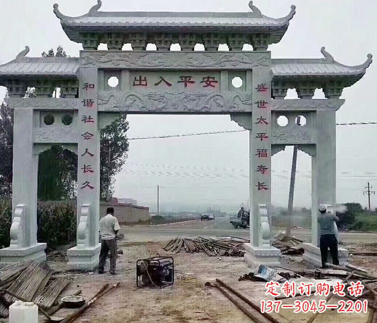 鹤壁仿古石牌坊石雕