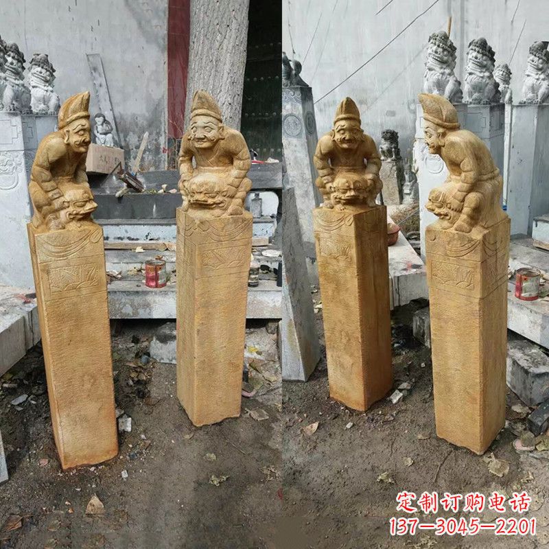 鹤壁经典仿古拴马桩雕塑