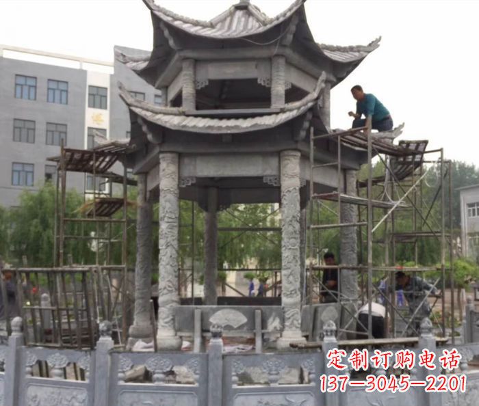 鹤壁仿古双层石雕凉亭