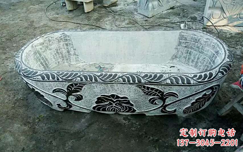 鹤壁风格独特的仿古石头水缸雕塑