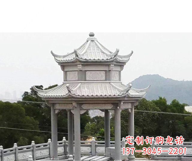 鹤壁仿古双层石雕凉亭