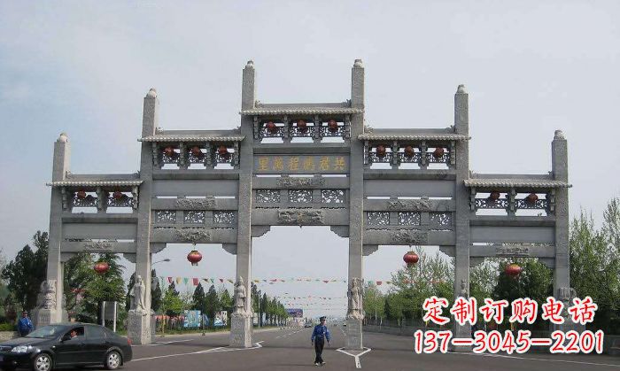 鹤壁精美仿古石雕牌坊雕塑