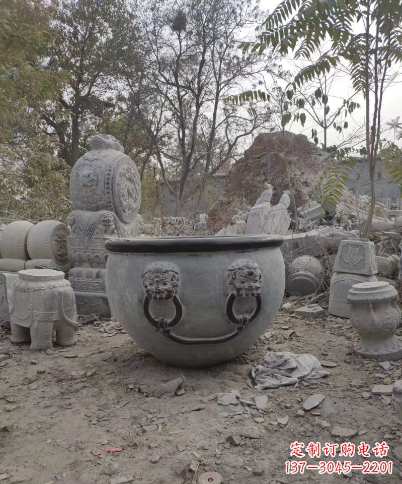鹤壁仿古石雕水缸雕塑