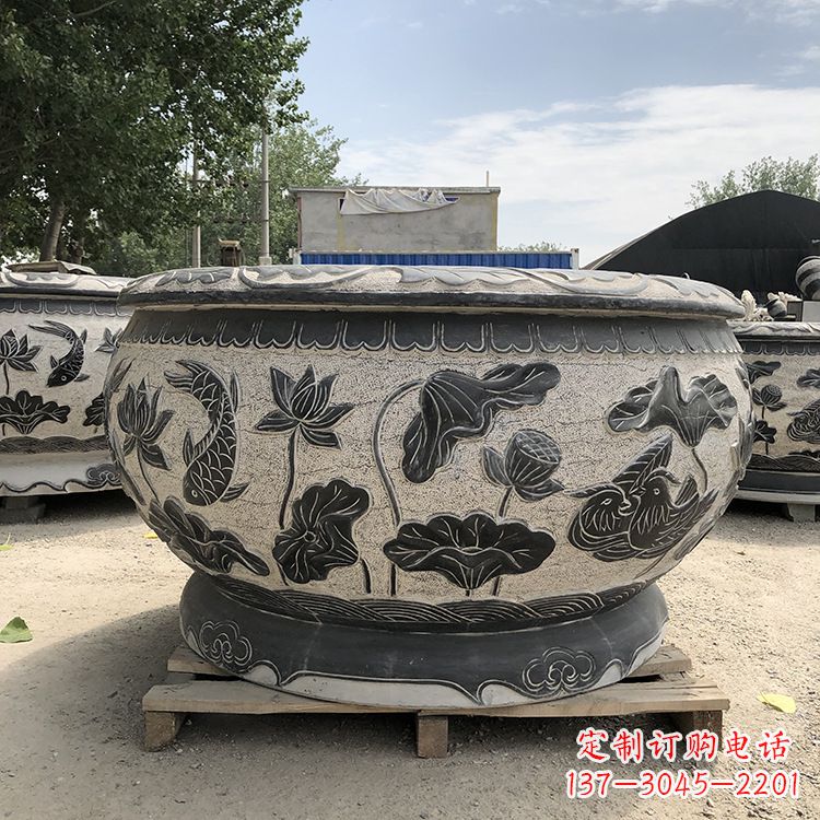 鹤壁精美仿古花盆雕塑