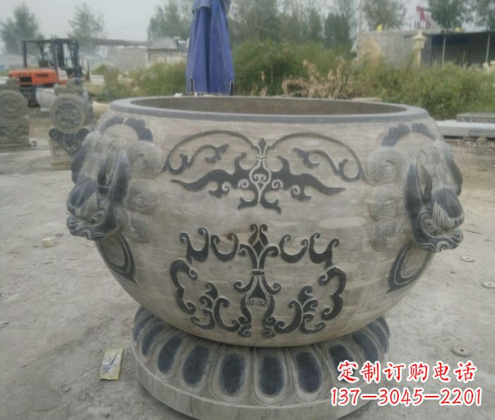 鹤壁仿古圆形水缸石雕