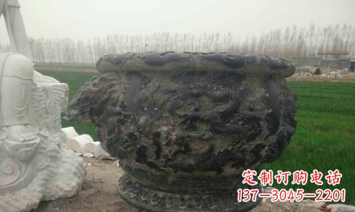 鹤壁仿古圆形水缸石雕