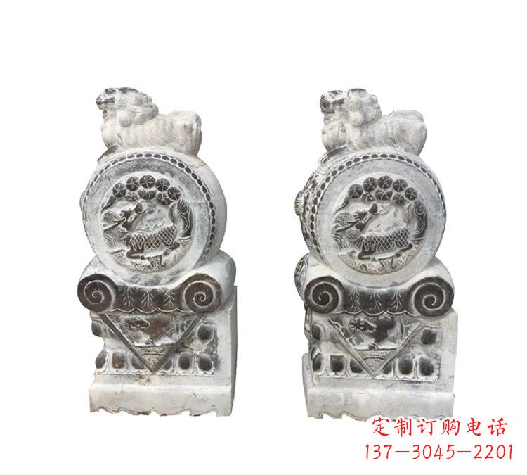 鹤壁仿古雕塑狮子抱鼓石