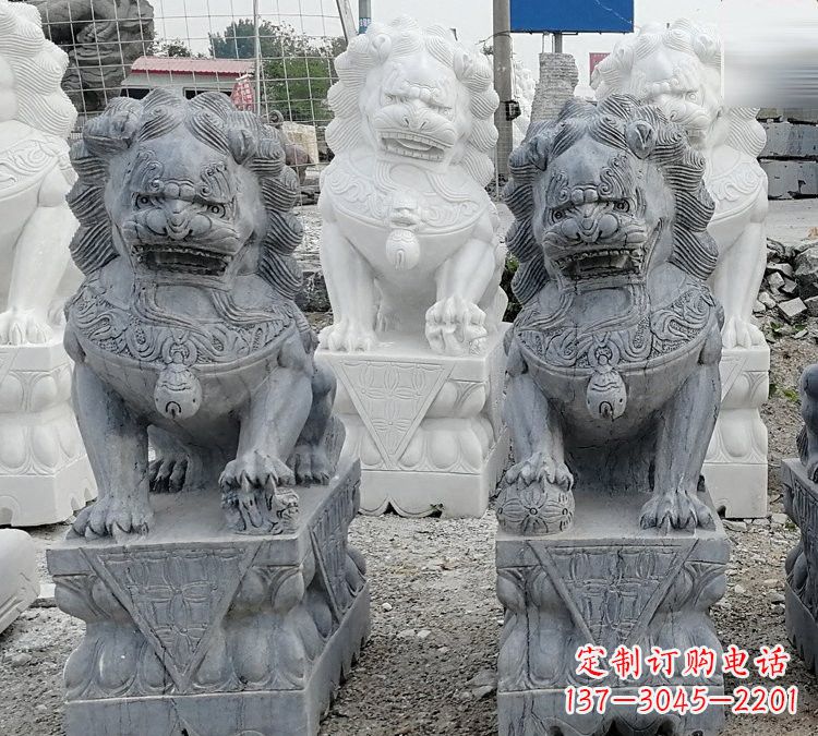 鹤壁仿古青石狮子塑像