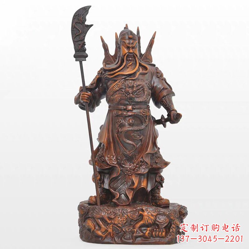 鹤壁精美关公铜雕像,古朴高雅