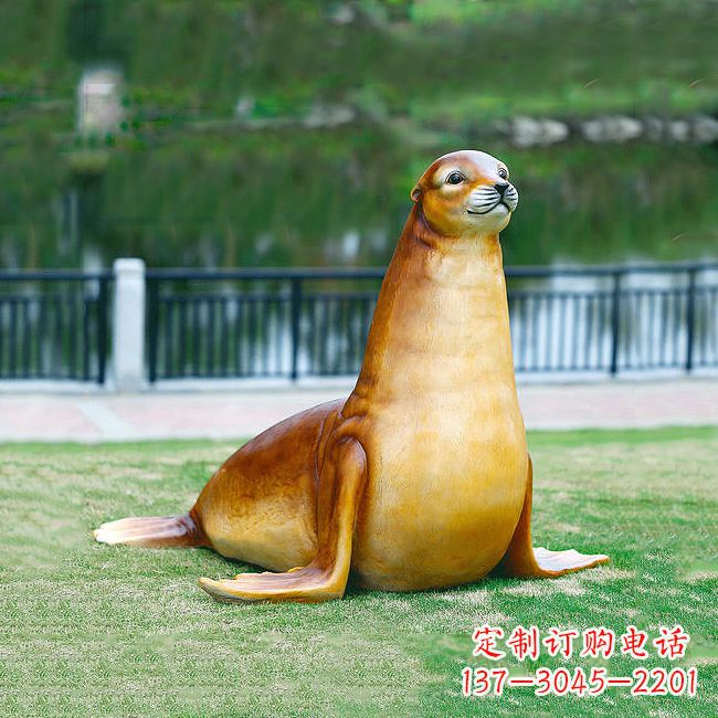 鹤壁仿真玻璃钢海豹雕塑,活力与艺术完美结合