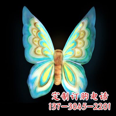 鹤壁 大号蓝色发光蝴蝶塑像