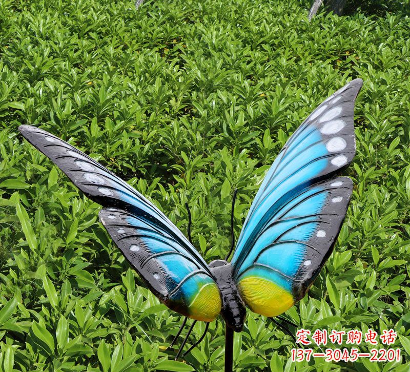 鹤壁仿真蝴蝶插件,玻璃钢公园昆虫雕塑