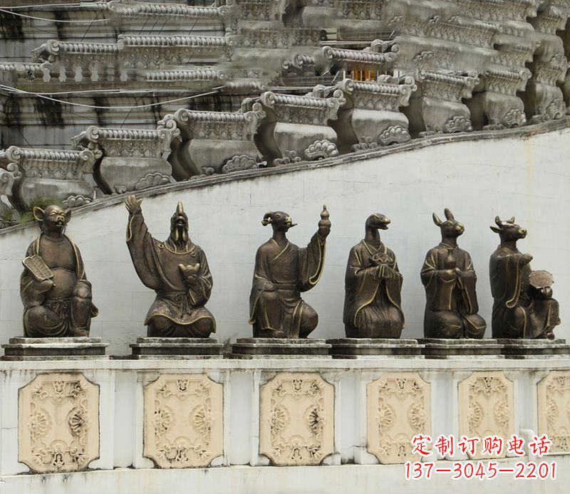 鹤壁仿真十二生肖铜雕塑