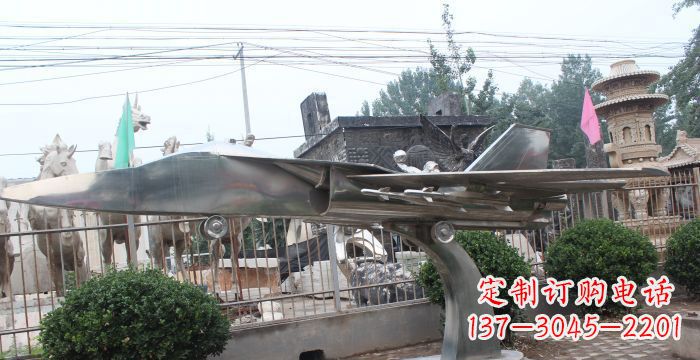 鹤壁中领雕塑精美不锈钢飞机雕塑