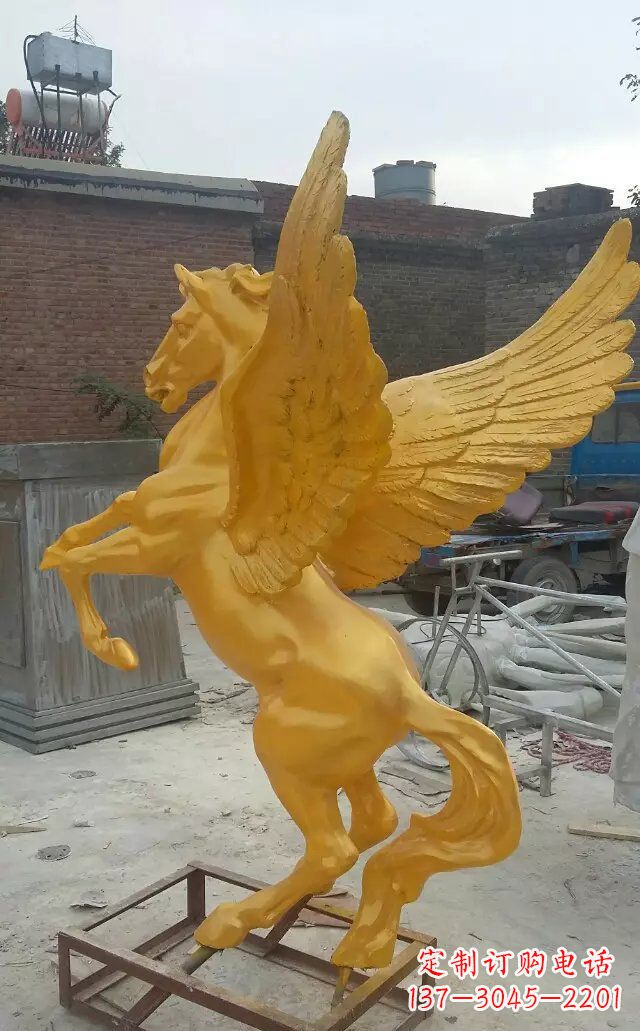 鹤壁飞马玻璃钢仿铜动物雕塑