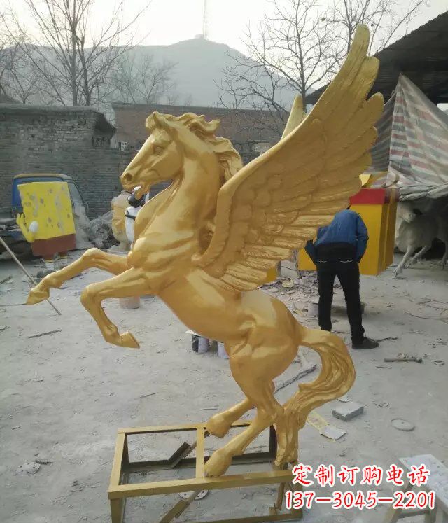 鹤壁飞马动物铜雕,精美细腻