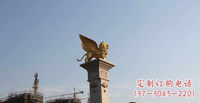 鹤壁飞狮黄铜狮子铜雕