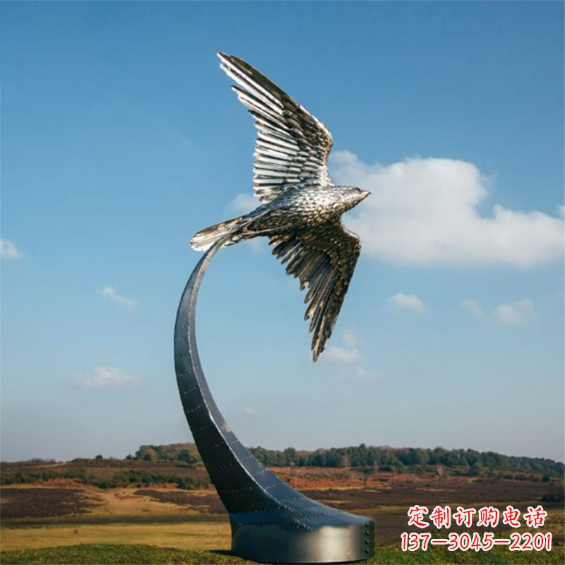 鹤壁飞翔老鹰景观不锈钢雕塑