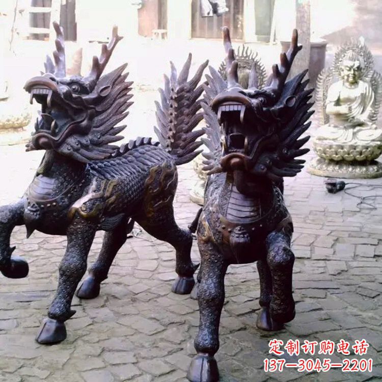 鹤壁风水麒麟公司雕塑摆件