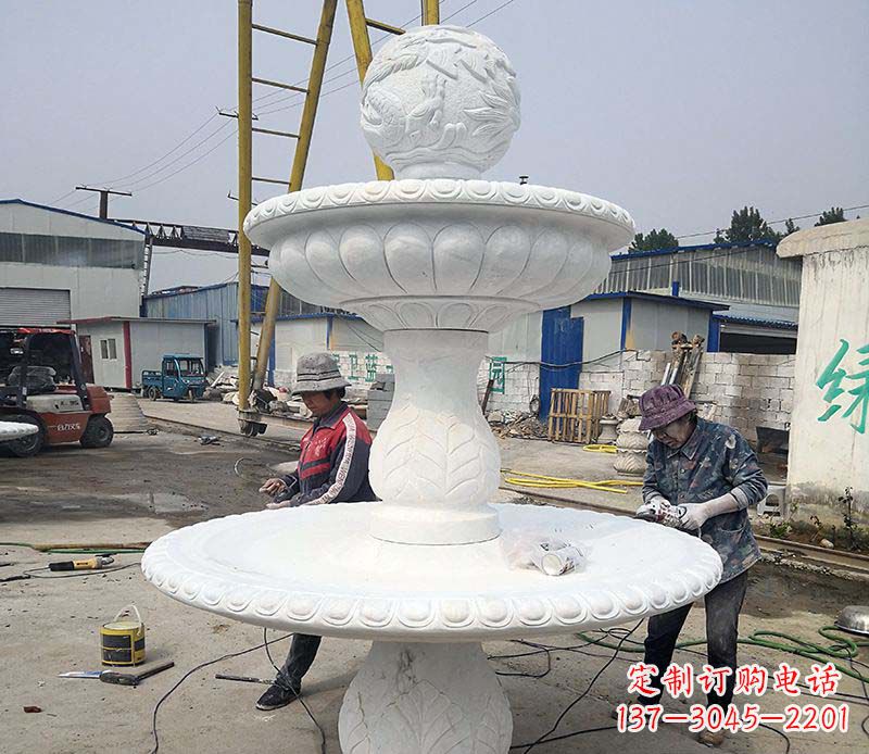鹤壁风水球喷泉石雕1