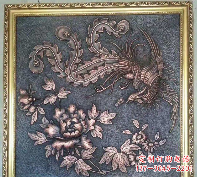 鹤壁凤凰牡丹铜浮雕