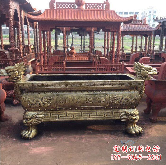 鹤壁浮雕麒麟铜香炉