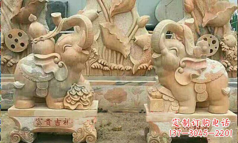 鹤壁祥和典雅 富贵吉祥大象石雕