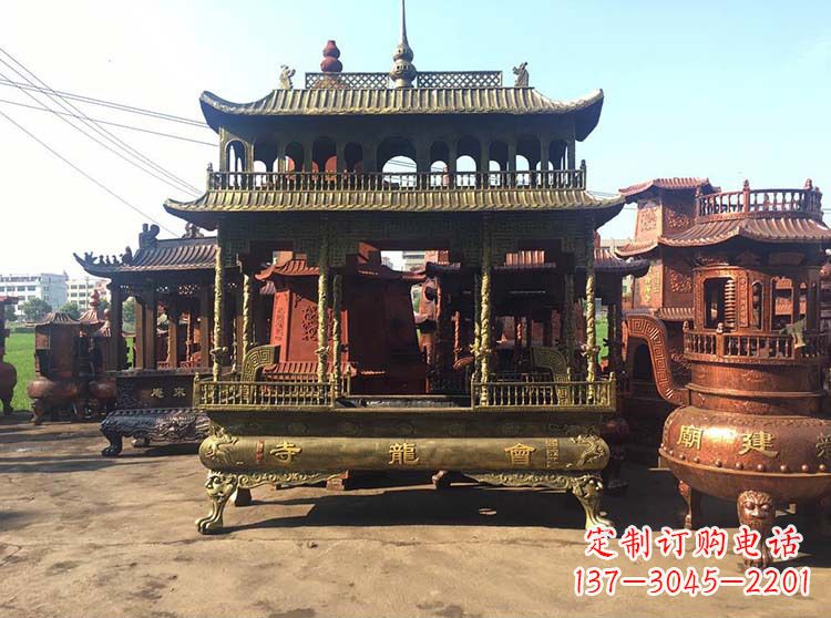 鹤壁高浮雕螭龙纹铜香炉