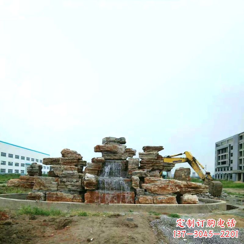 鹤壁工厂园林千层石流水假山景观