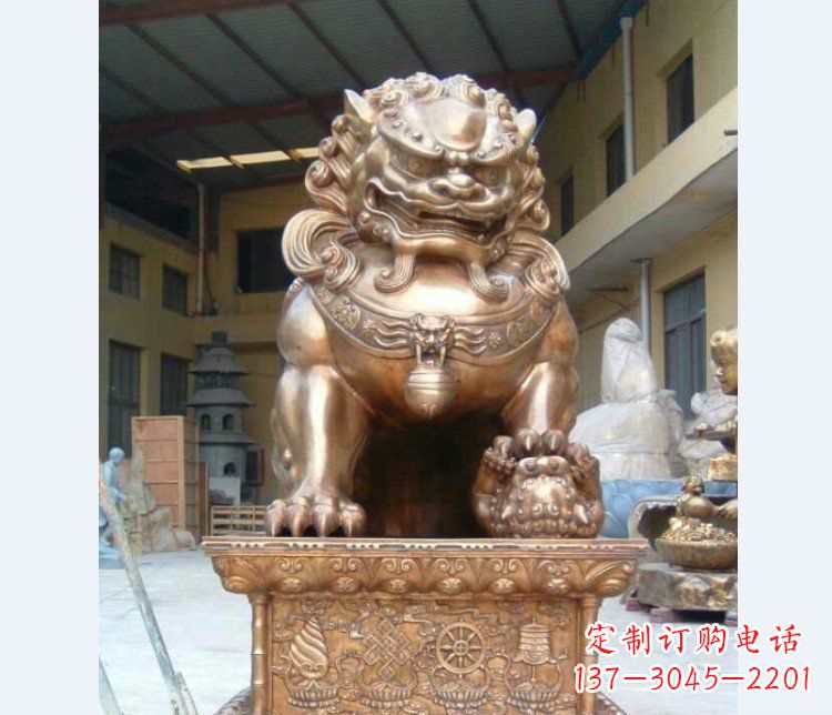 鹤壁精致装饰型汇丰狮子铜雕塑