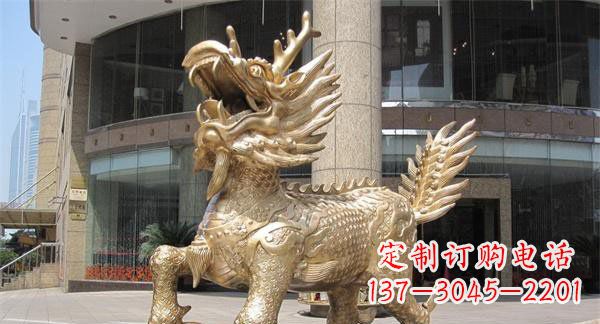 鹤壁公司门口麒麟神兽铜雕