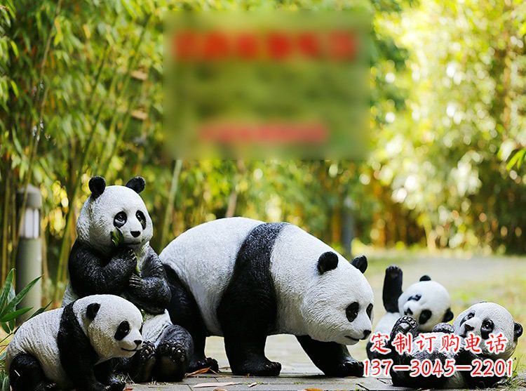 鹤壁玻璃钢仿真熊猫雕塑