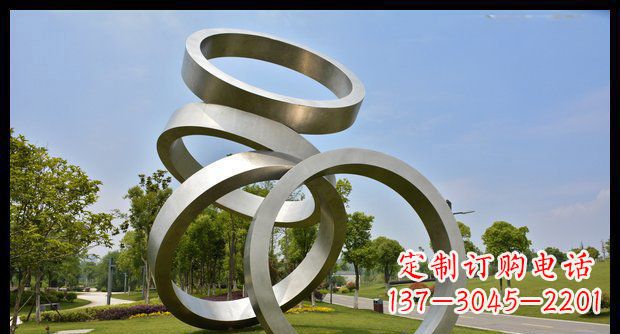 鹤壁铭记匠心的不锈钢折叠圆环景观雕塑