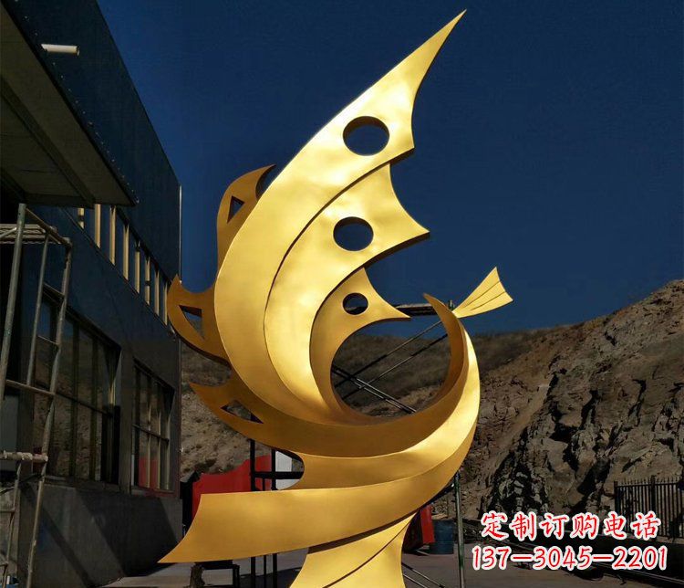 鹤壁精美不锈钢抽象凤凰景观雕塑
