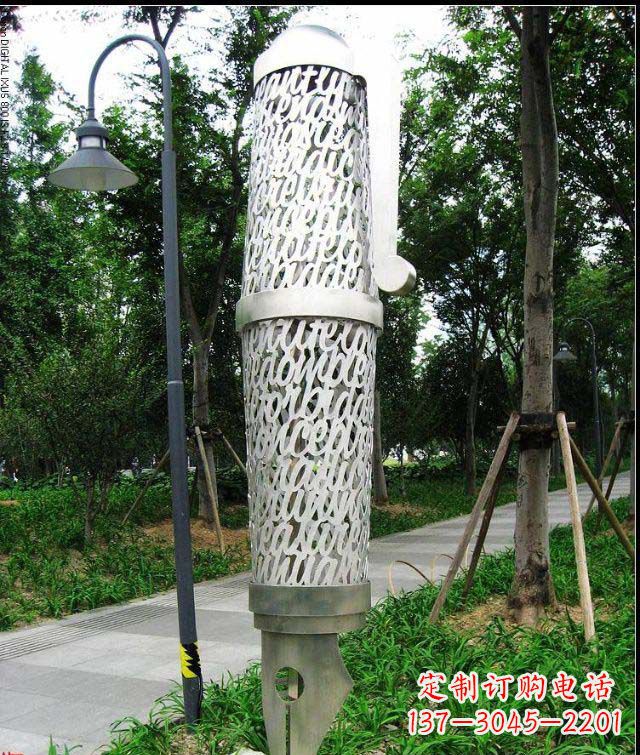 鹤壁公园和空间绚丽抽象钢笔雕塑