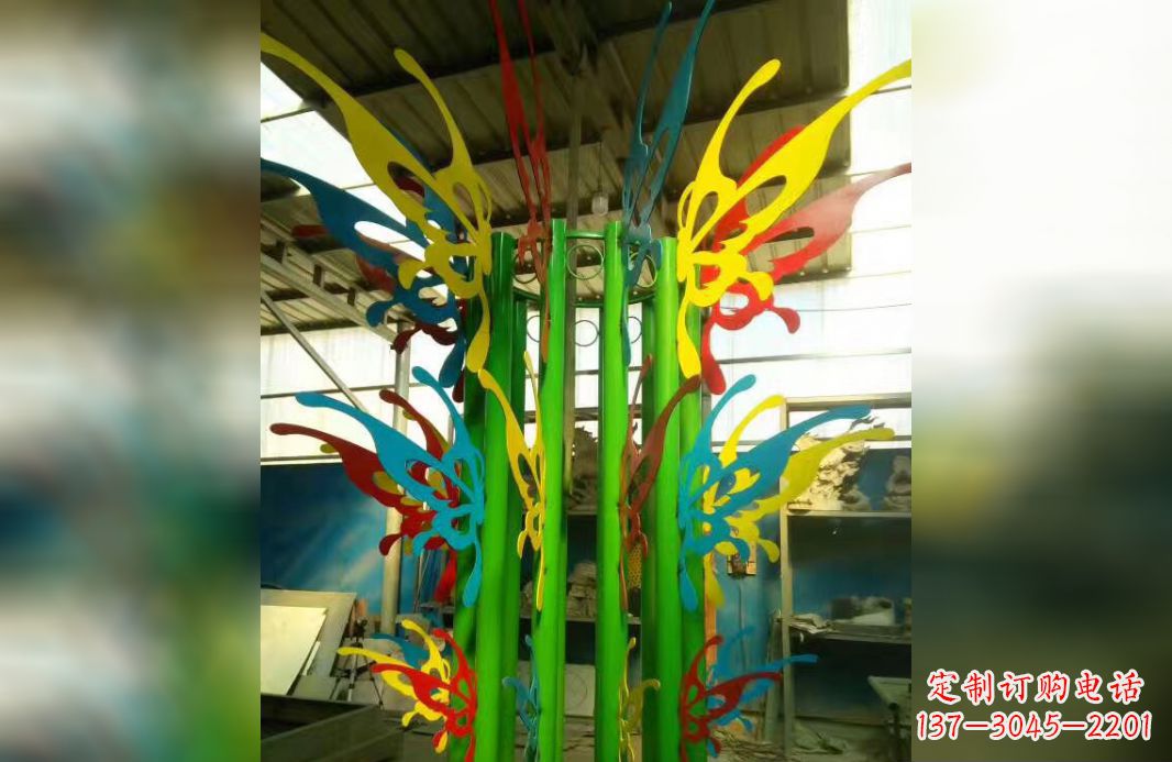 鹤壁精致的不锈钢抽象蝴蝶景观雕塑