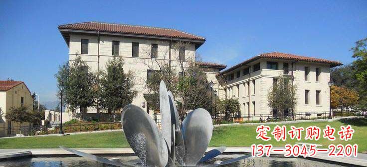 鹤壁抽象花朵不锈钢喷泉雕塑